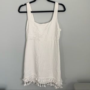 WORN ONCE - Lulus White Mini Fringe Dress